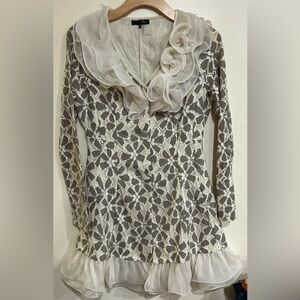 Anthropologie Ryu Jacket Women Size Mediu Lace Romantic Coquette Victorian Goth